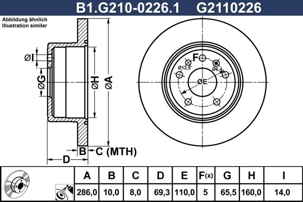 Тормозной диск GALFER 2I0R ZB B1.G210-0226.1 1440635967 изображение 0