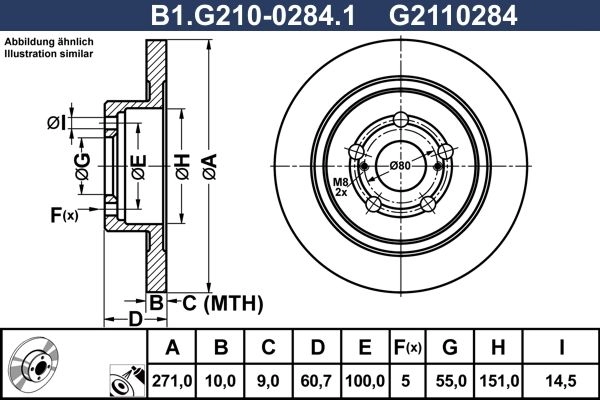 Тормозной диск GALFER B1.G210-0284.1 1440635972 1GMH 5 изображение 0