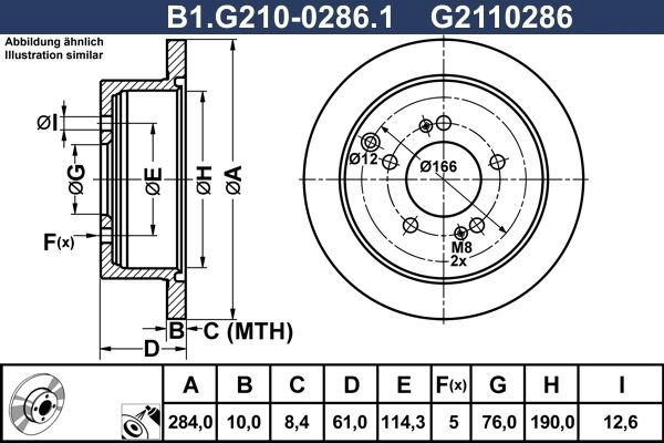 Тормозной диск GALFER 1440635973 B1.G210-0286.1 2O7LTP Z изображение 0