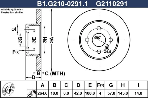 Тормозной диск GALFER 84SGK0 Z B1.G210-0291.1 1440635975
