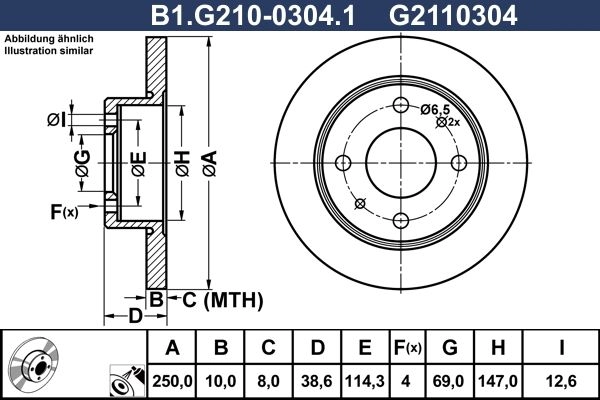 Тормозной диск GALFER B1.G210-0304.1 YFDSU 3 1440635977 изображение 0