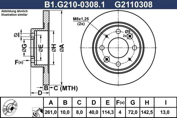Тормозной диск GALFER 1440635979 B1.G210-0308.1 8PX5P7 4 изображение 0