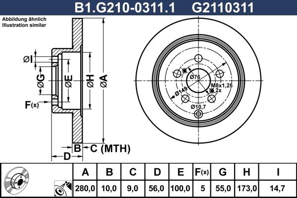 Тормозной диск GALFER N CWPJGT B1.G210-0311.1 1440635980 изображение 0