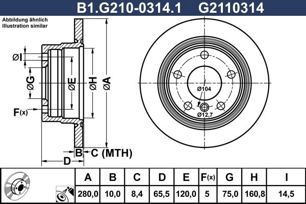 Тормозной диск GALFER B1.G210-0314.1 2O ED3M2 1440635981 изображение 0