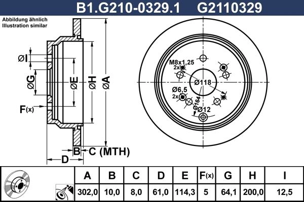 Тормозной диск GALFER B1.G210-0329.1 KM5 0TVE 1440635989