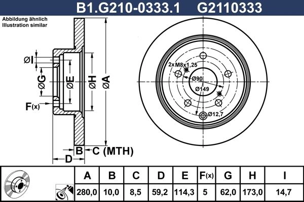Тормозной диск GALFER 1440635993 D5GMX LP B1.G210-0333.1 изображение 0