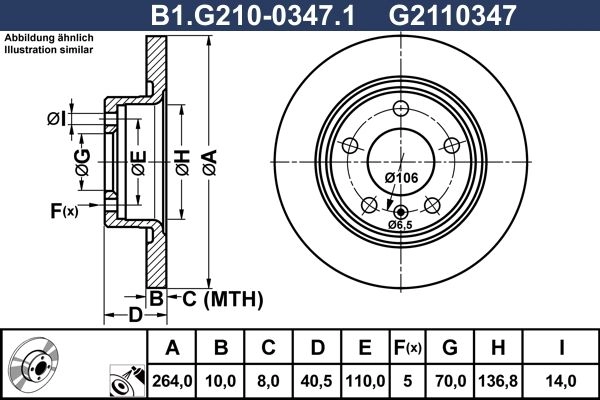 Тормозной диск GALFER B1.G210-0347.1 1440635996 VD0 9X изображение 0