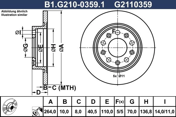 Тормозной диск GALFER B1.G210-0359.1 S7 0K7 1440635998