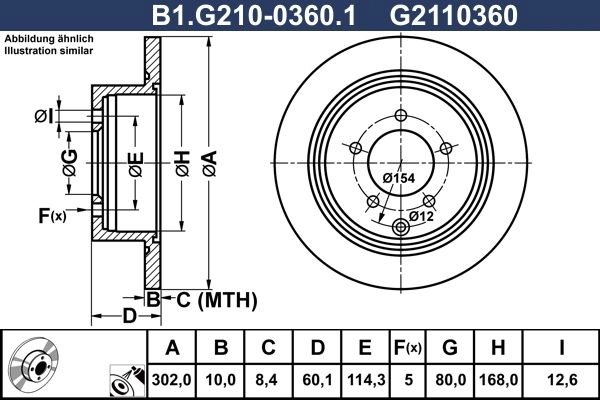 Тормозной диск GALFER 1440635999 B1.G210-0360.1 WZUMB CQ изображение 0