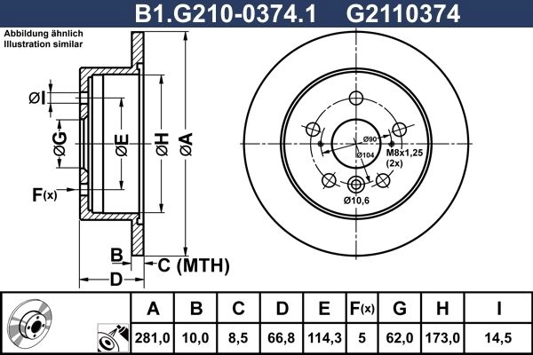 Тормозной диск GALFER 1440636001 B1.G210-0374.1 XJ1 ETP изображение 0