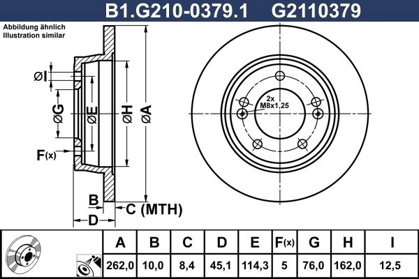 Тормозной диск GALFER 1440636003 B1.G210-0379.1 28 O2ZPG изображение 0