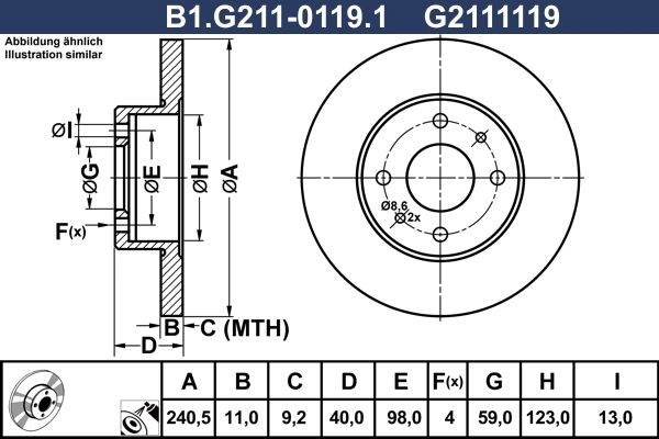 Тормозной диск GALFER K LHDNV 1440636007 B1.G211-0119.1 изображение 0