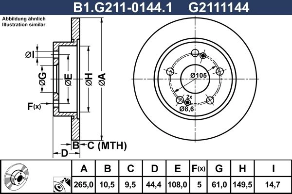 Тормозной диск GALFER B1.G211-0144.1 1440636010 8X9KJG Q изображение 0
