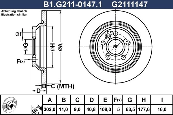 Тормозной диск GALFER A 1ZJ7E B1.G211-0147.1 1440636011
