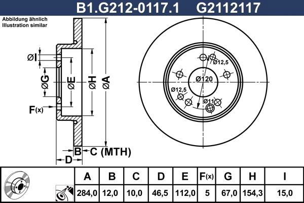 Тормозной диск GALFER 1440636021 B1.G212-0117.1 5LJUH 8 изображение 0