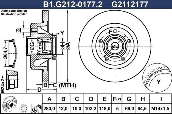 Тормозной диск GALFER B1.G212-0177.2 SY WW7 1440636032 изображение 0
