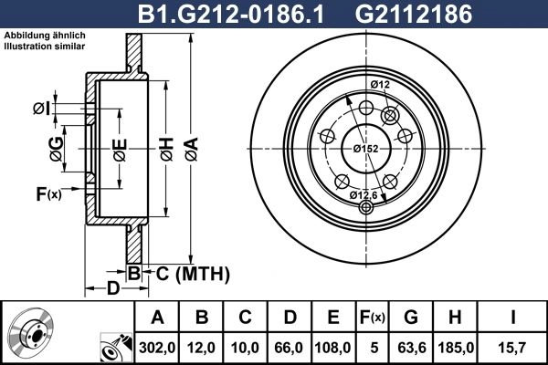 Тормозной диск GALFER B1.G212-0186.1 1440636033 LXQR 1 изображение 0