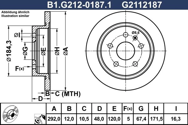 Тормозной диск GALFER 1440636034 ID HK4T2 B1.G212-0187.1