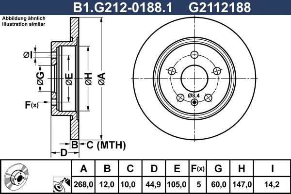 Тормозной диск GALFER 1440636035 VDM46 P2 B1.G212-0188.1