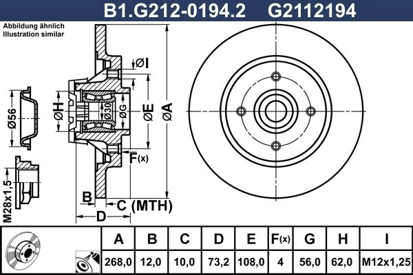 Тормозной диск GALFER B1.G212-0194.2 S PZK9O 1440636037 изображение 0