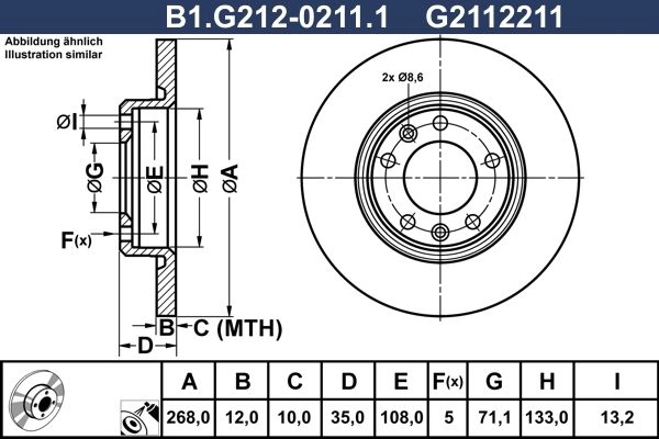 Тормозной диск GALFER 1440636040 N38HDO S B1.G212-0211.1 изображение 0