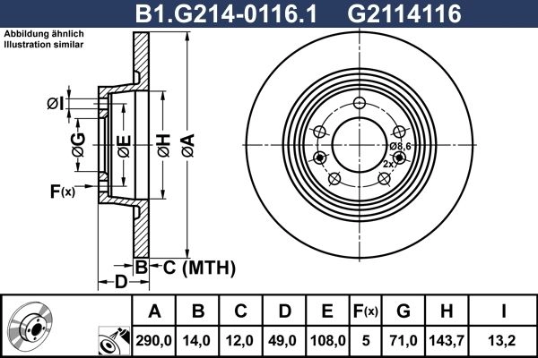 Тормозной диск GALFER B1.G214-0116.1 1440636047 2S8XI V изображение 0
