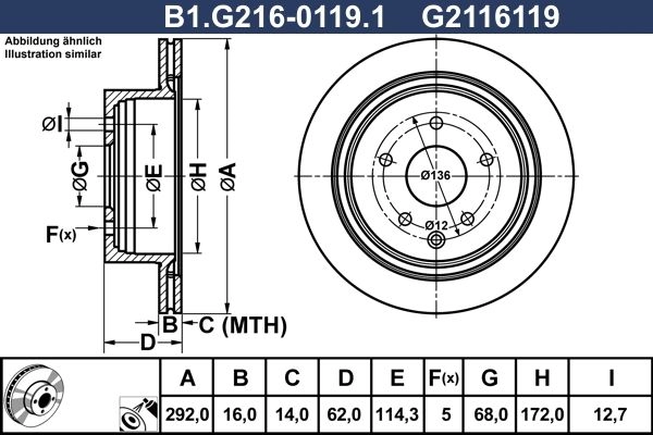 Тормозной диск GALFER 42K6 1 B1.G216-0119.1 1440636052