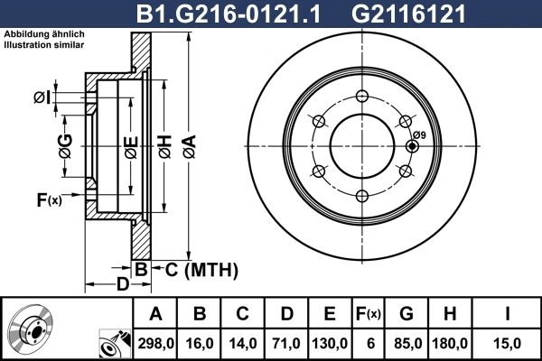Тормозной диск GALFER U219 QHD B1.G216-0121.1 1440636053 изображение 0