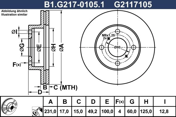 Тормозной диск GALFER B1.G217-0105.1 34N EG 1440636054 изображение 0