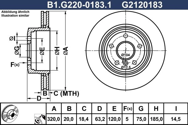 Тормозной диск GALFER 1440636070 Y89KV W B1.G220-0183.1 изображение 0