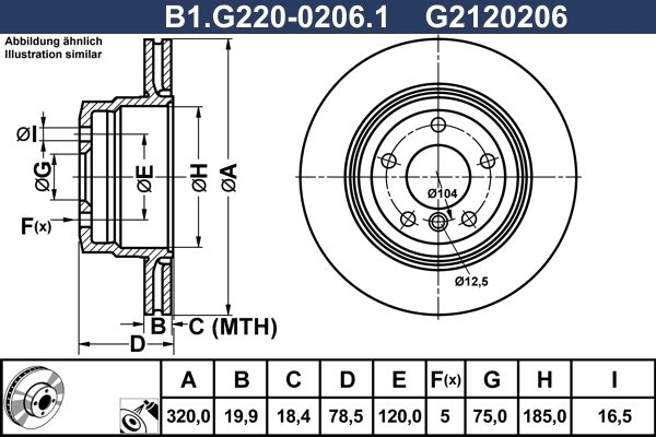 Тормозной диск GALFER B1.G220-0206.1 OGNYM E 1440636074 изображение 0