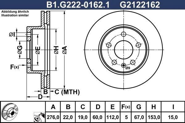 Тормозной диск GALFER 1440636088 B1.G222-0162.1 4T43GC T изображение 0