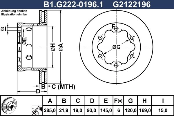 Тормозной диск GALFER 1440636090 B1.G222-0196.1 36JI8 P изображение 0