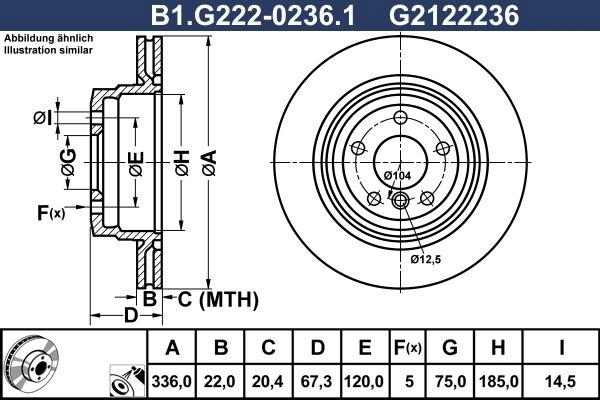 Тормозной диск GALFER B1.G222-0236.1 1440636096 EQ M1WT изображение 0