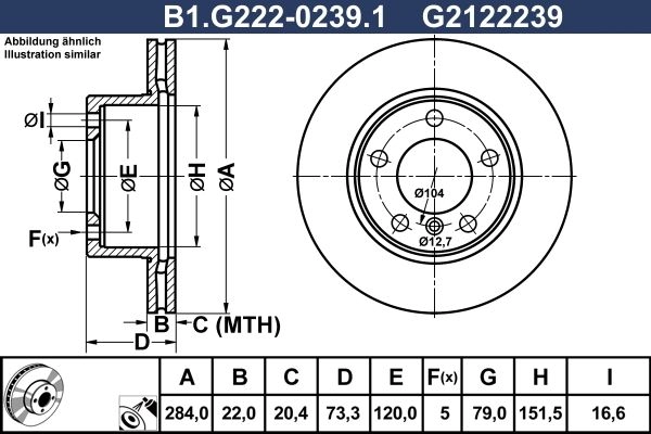 Тормозной диск GALFER 1440636097 QSI 16R B1.G222-0239.1 изображение 0