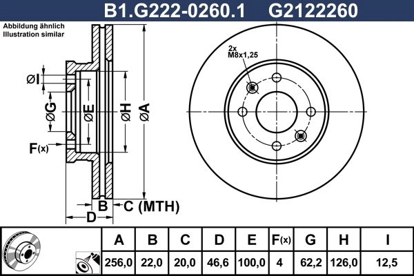 Тормозной диск GALFER B1.G222-0260.1 9 I0HOSQ 1440636104 изображение 0