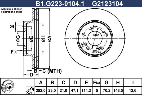 Тормозной диск GALFER 1440636114 CJ O379W B1.G223-0104.1 изображение 0