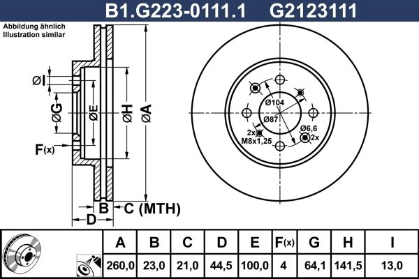 Тормозной диск GALFER 1440636118 Z W3HZA B1.G223-0111.1 изображение 0