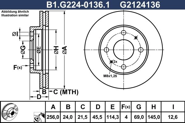 Тормозной диск GALFER LTG0G A 1440636127 B1.G224-0136.1 изображение 0