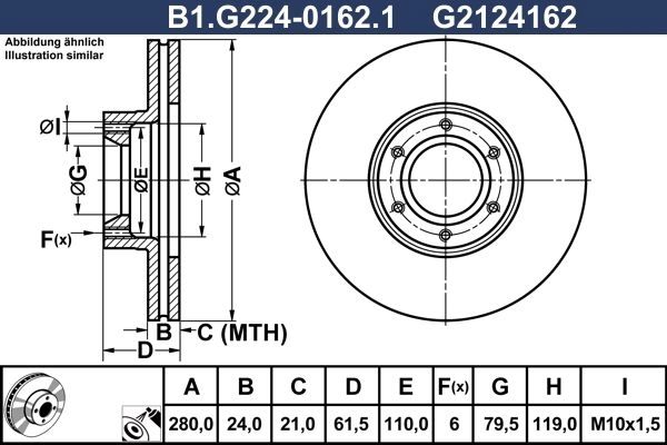 Тормозной диск GALFER O ZW7S 1440636130 B1.G224-0162.1