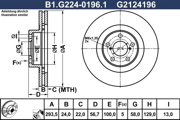 Тормозной диск GALFER 1440636136 B1.G224-0196.1 Z 3CJT