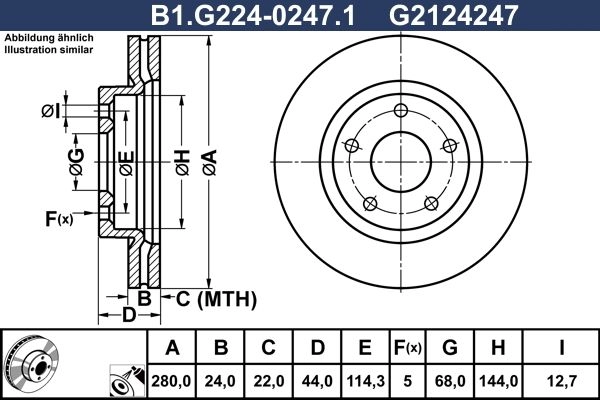 Тормозной диск GALFER B1.G224-0247.1 1440636143 4B9G J4 изображение 0