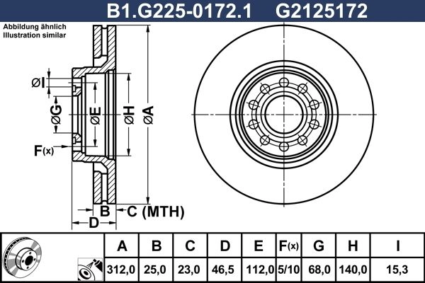 Тормозной диск GALFER 1440636152 Z2XDN 6 B1.G225-0172.1 изображение 0