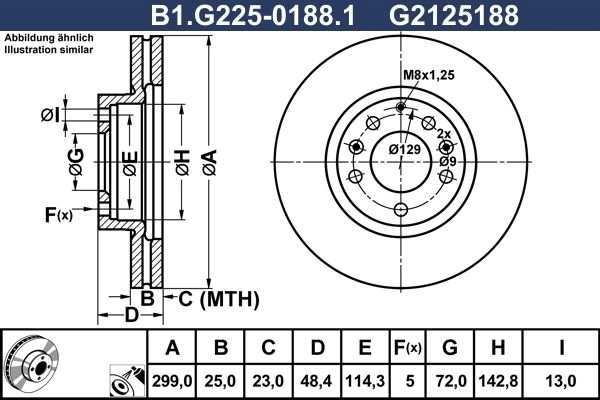 Тормозной диск GALFER 1440636154 I7Y 53 B1.G225-0188.1 изображение 0