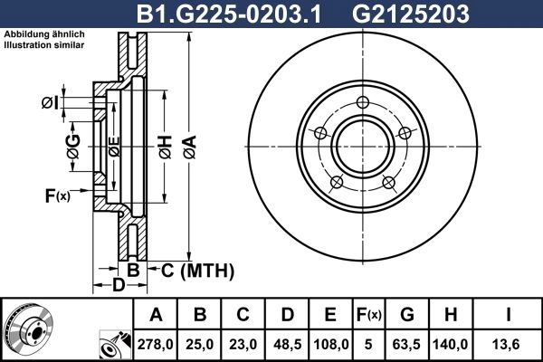 Тормозной диск GALFER 1440636156 4 3BI7F B1.G225-0203.1 изображение 0