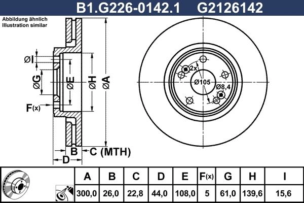 Тормозной диск GALFER VA88P P 1440636173 B1.G226-0142.1