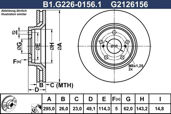 Тормозной диск GALFER 1440636176 B1.G226-0156.1 MYG GJ изображение 0