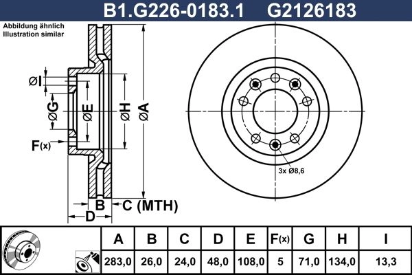 Тормозной диск GALFER GYBH H B1.G226-0183.1 1440636184 изображение 0