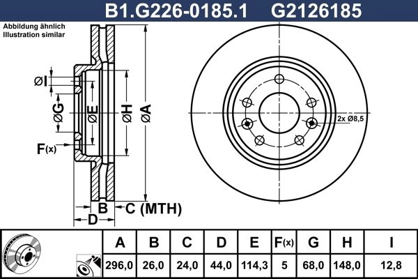 Тормозной диск GALFER B1.G226-0185.1 JB CUNL 1440636186 изображение 0