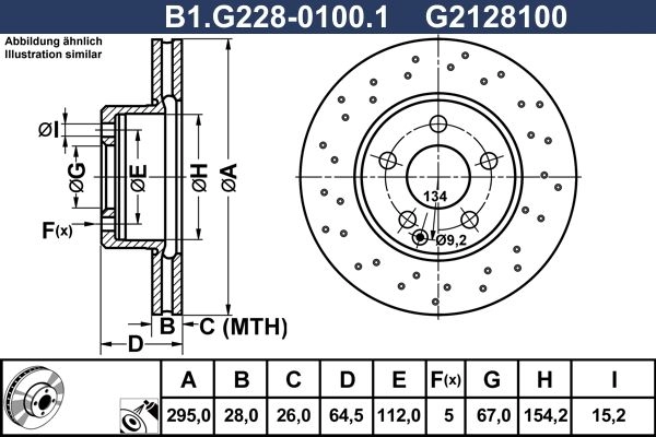 Тормозной диск GALFER B1.G228-0100.1 4V WYJ 1440636188